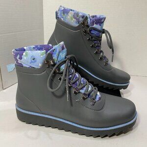 Jambu Rainey-Hiker Waterproof Boots Gray Floral Tongue Size 8.5M